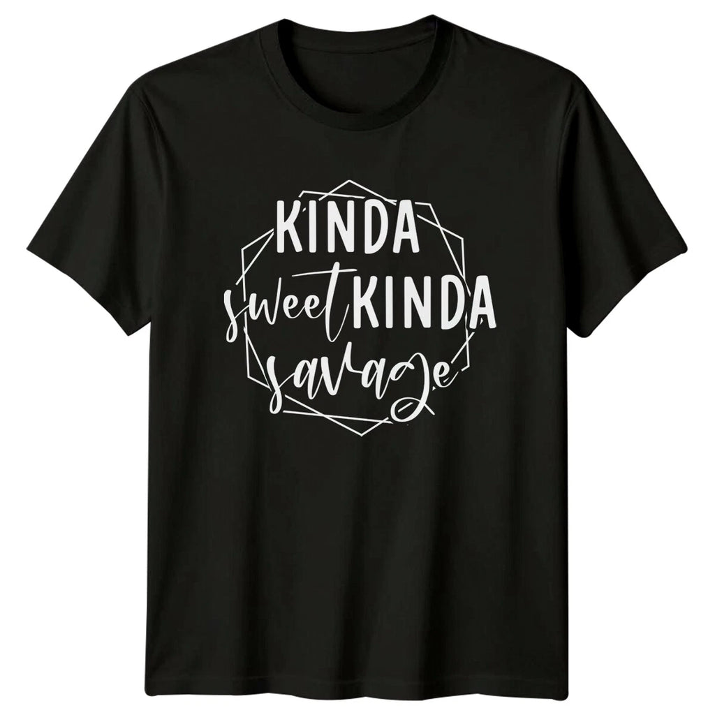 Kinda Sweet Kinda Savage Sarcastic Quote Graphic Adult T-Shirt