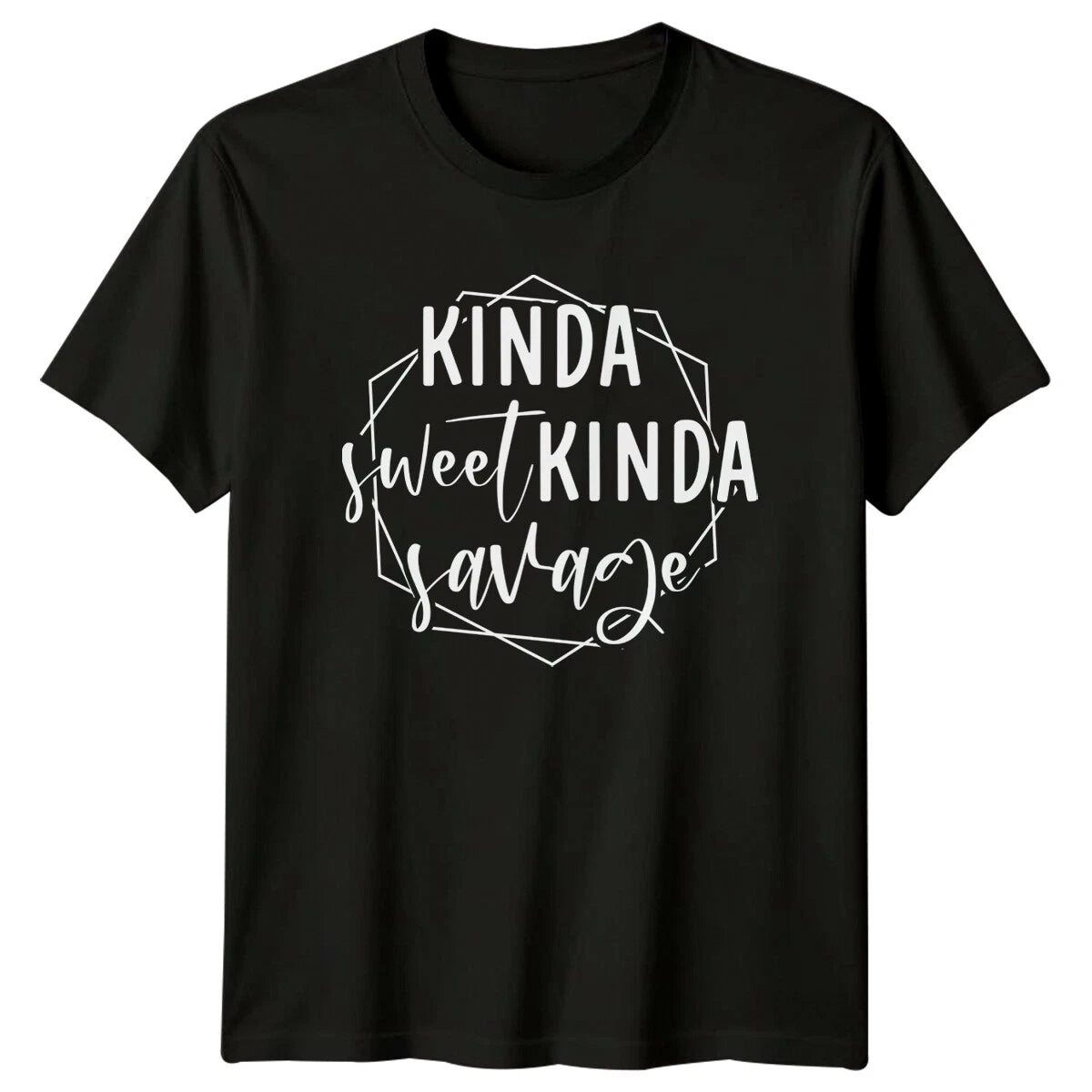 Kinda Sweet Kinda Savage Sarcastic Quote Graphic Adult T-Shirt