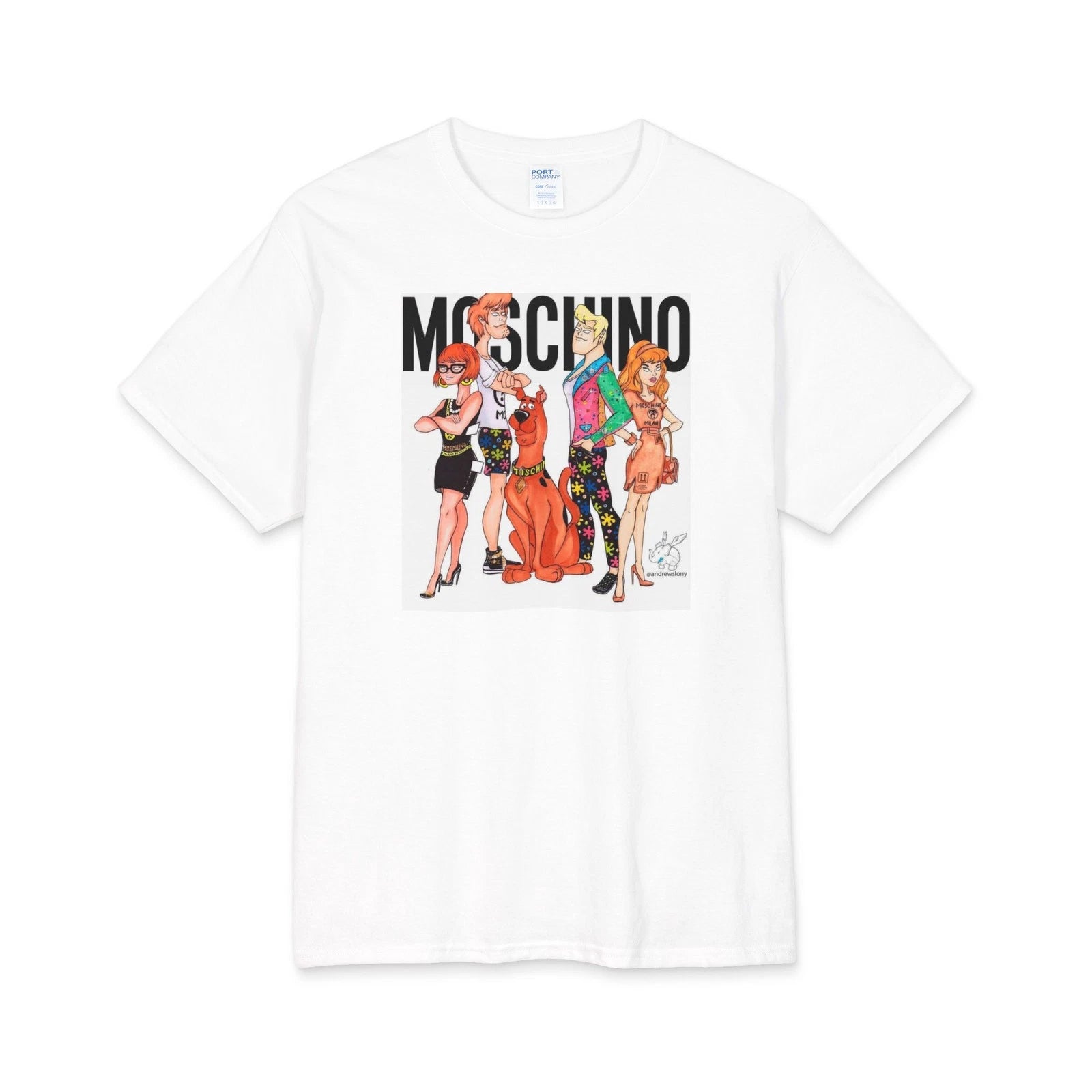 Fashion Illustration Graphic Tee | Moschino Cartoon Characters