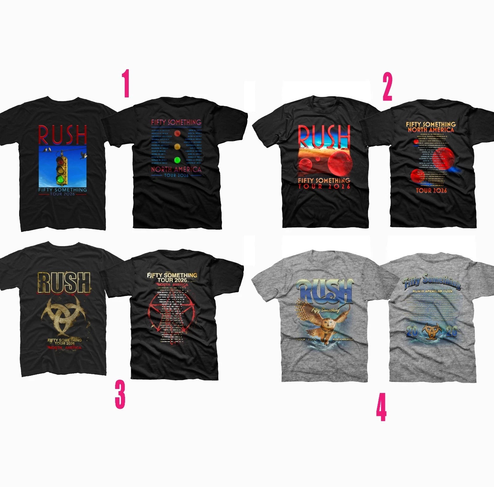 Rush Fifty Something Tour 2026 T shirt Reprint