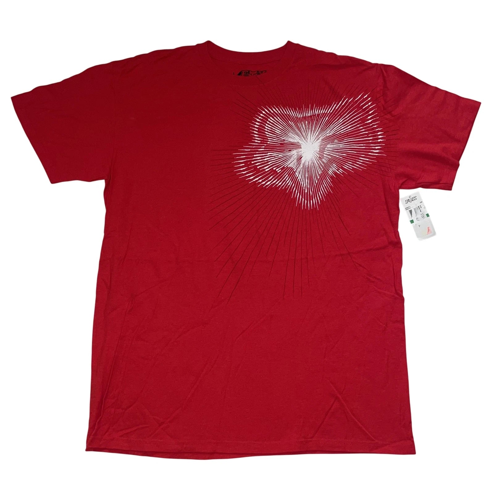 Vtg Fox Racing Shirt Mens L Y2K Red Burst Graphic Tee Motocross BMX Skate NWT