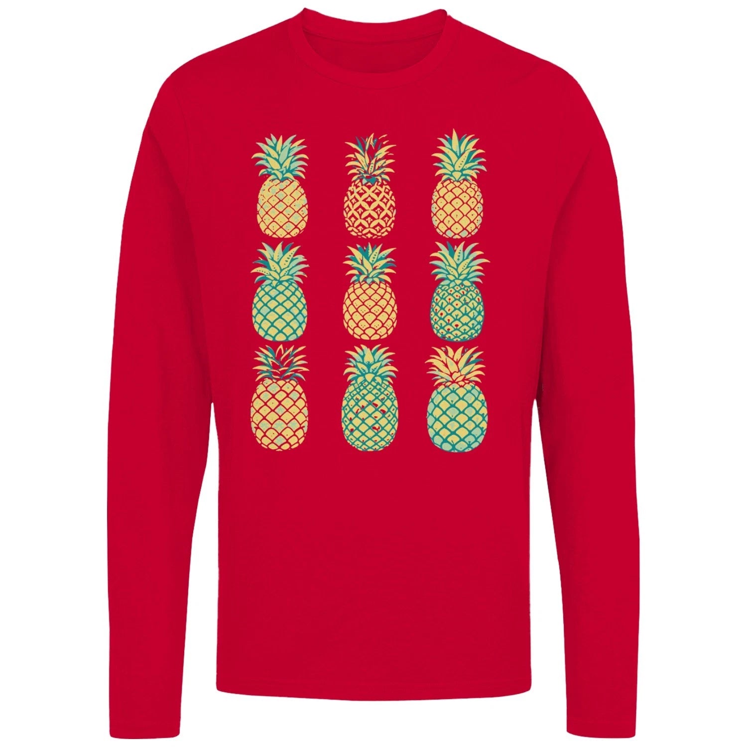 Retro Pop Art Grid Men's Long Sleeve Shirt