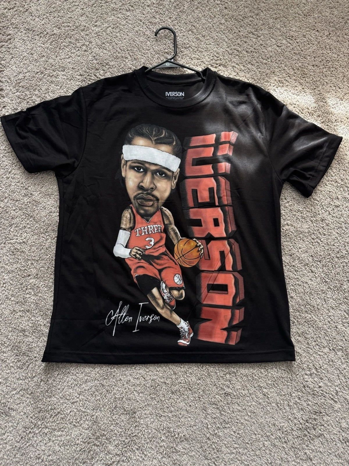 Y2K Allen Iverson Vintage Style Shirt BIG HEAD Shirt Caricature Shirt NBA Large