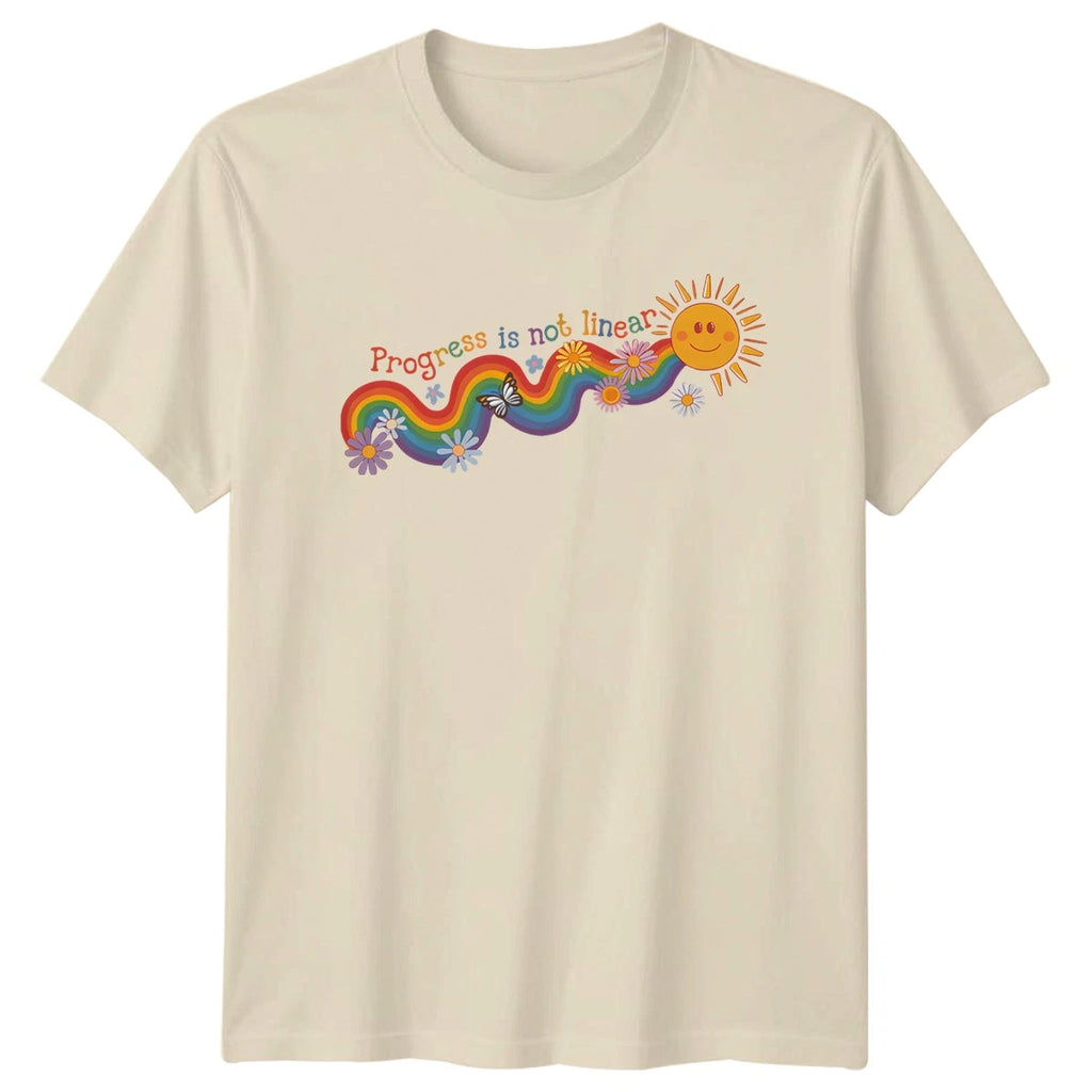 Progress Is Not Linear T-Shirt Mental Health Inspirational Gift For Him And Her