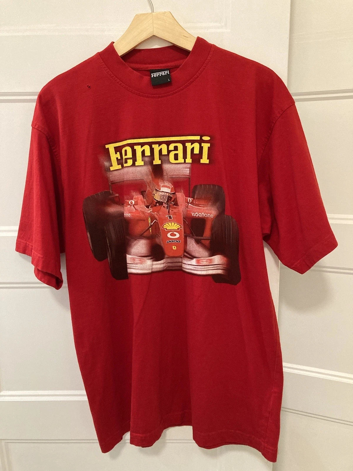 Y2K Vintage Ferrari F1 Racing T Shirt Red Mens L 2000