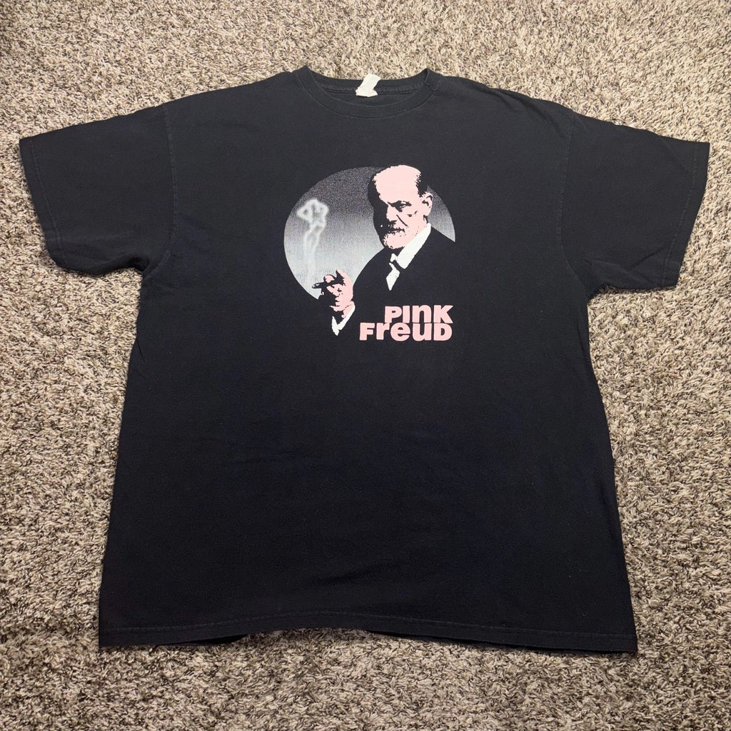 Vintage 90s Pink Freud Pop Art  T-shirt  Fruit of the Loom Size 2XL