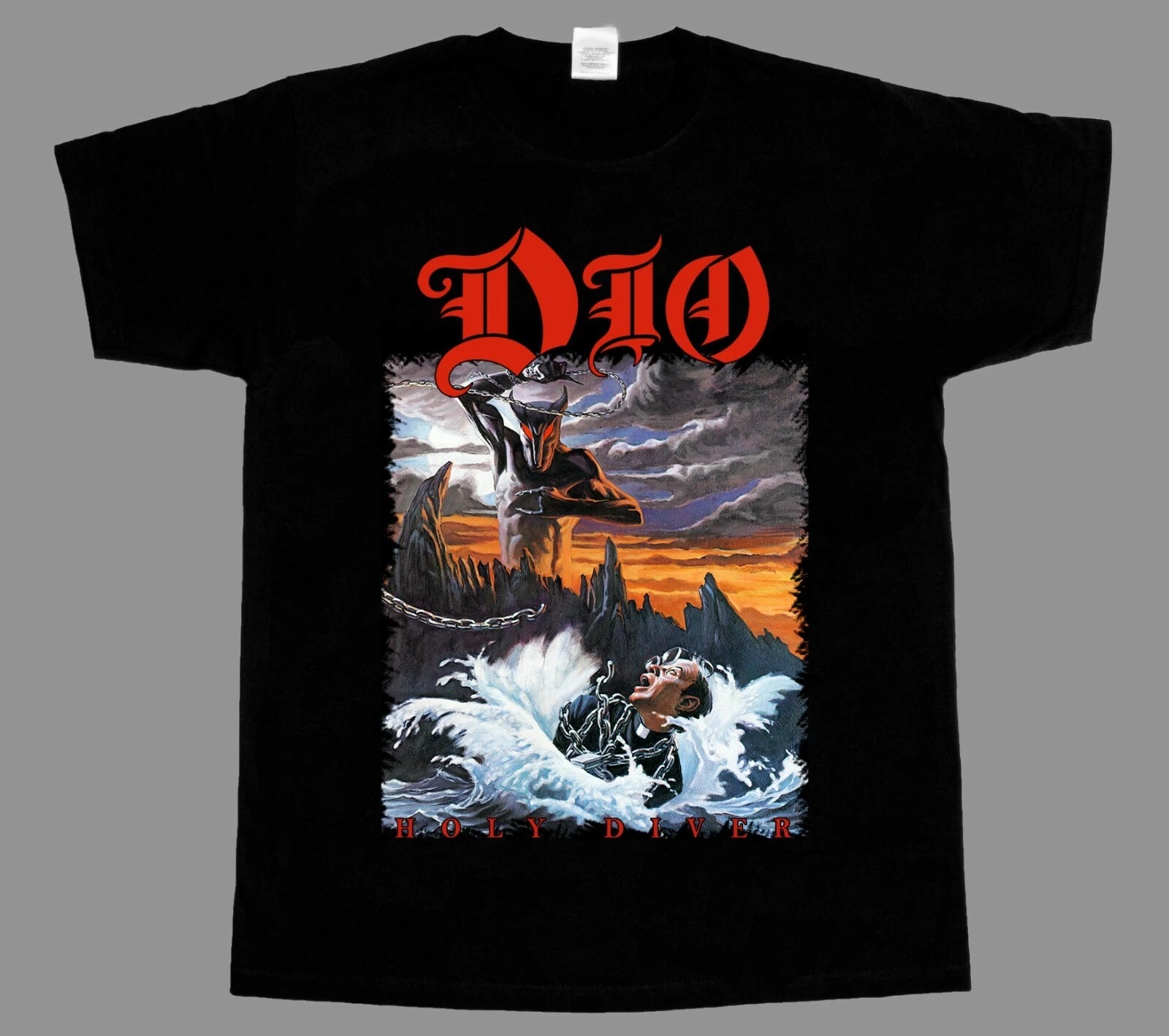 DIO Holy Diver NEW BLACK SHORT/LONG SLEEVE T-SHIRT  3 4 5XL
