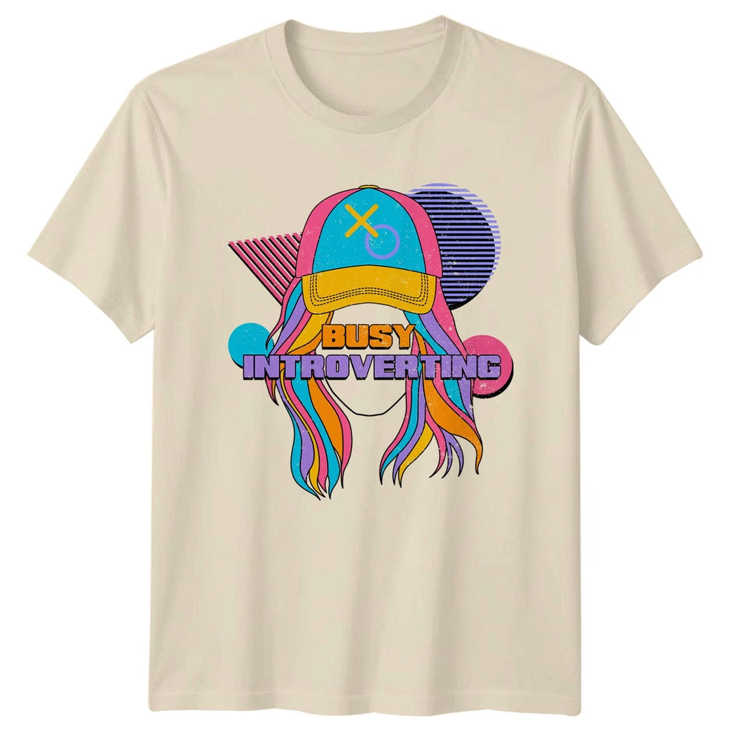 Busy Introverting Womens T-Shirt Retro 90s Style Gift For Her