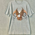 Y2K Biker Motorcycle T Shirt Mens Size Large Eagle & Flames "Ride Free” Logo