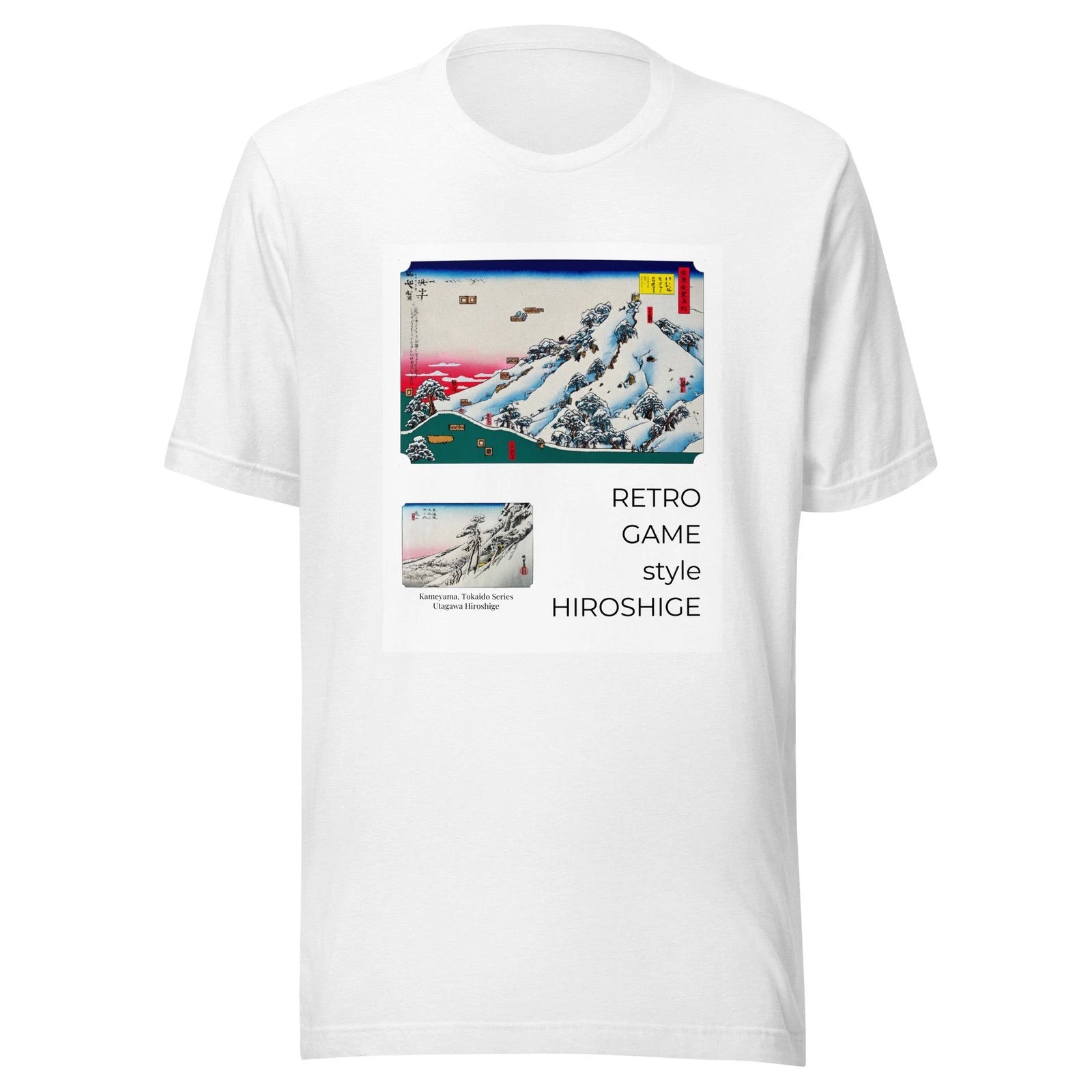 Hiroshige Ukiyoe Pop Art – Retro Game Style – Kameyama – Unisex T-shirt