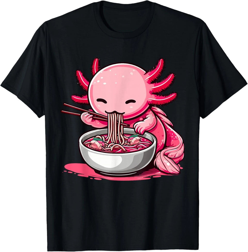 Funny Axolotl Noodle Gifts Anime Kawaii T-shirt