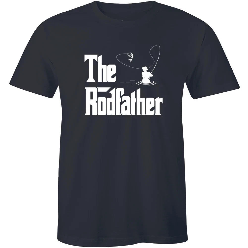 The Rodfather Pun Parody Fishing Fisherman Humor Funny Joke Mens T-shirt, S-5XL