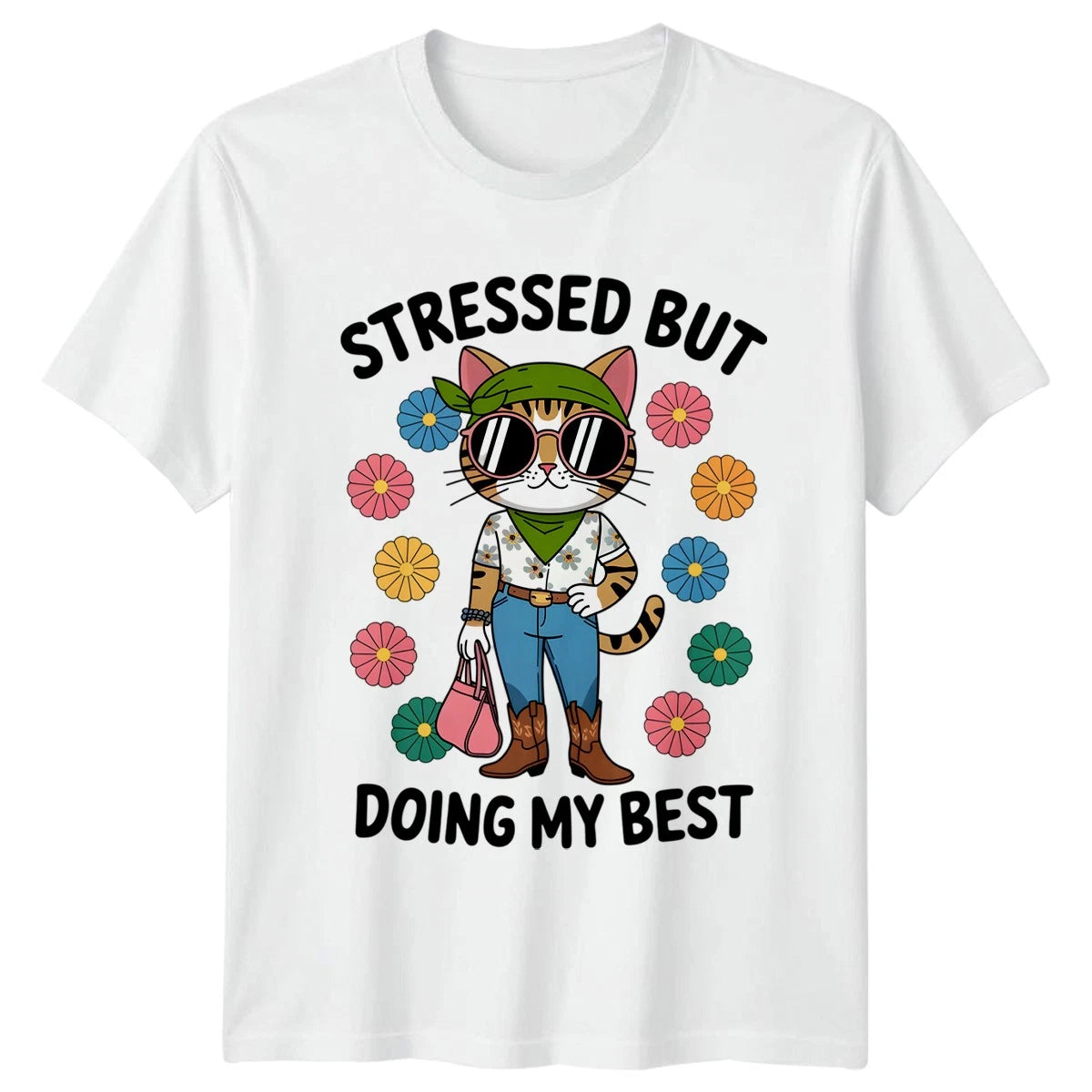 Stressed But Doing My Best Womens T-Shirt Stress Relief Gift For Her