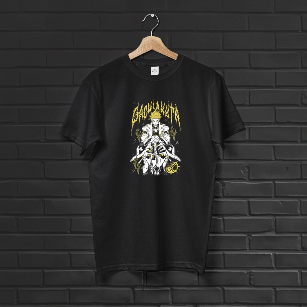 Enjin Yellow Graphic Casual Anime T-Shirt Men Unisex Cotton Summer Outfit Tee