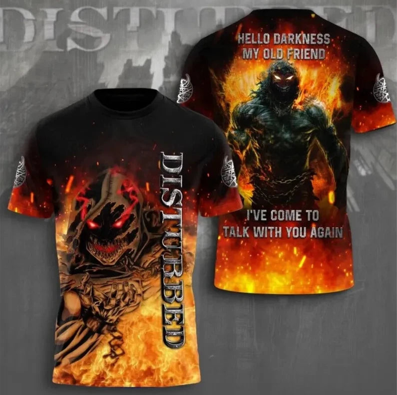 Disturbed Music Band 3D AOP T-Shirt Fan Gift Graphic Tee Unisex S-5XL
