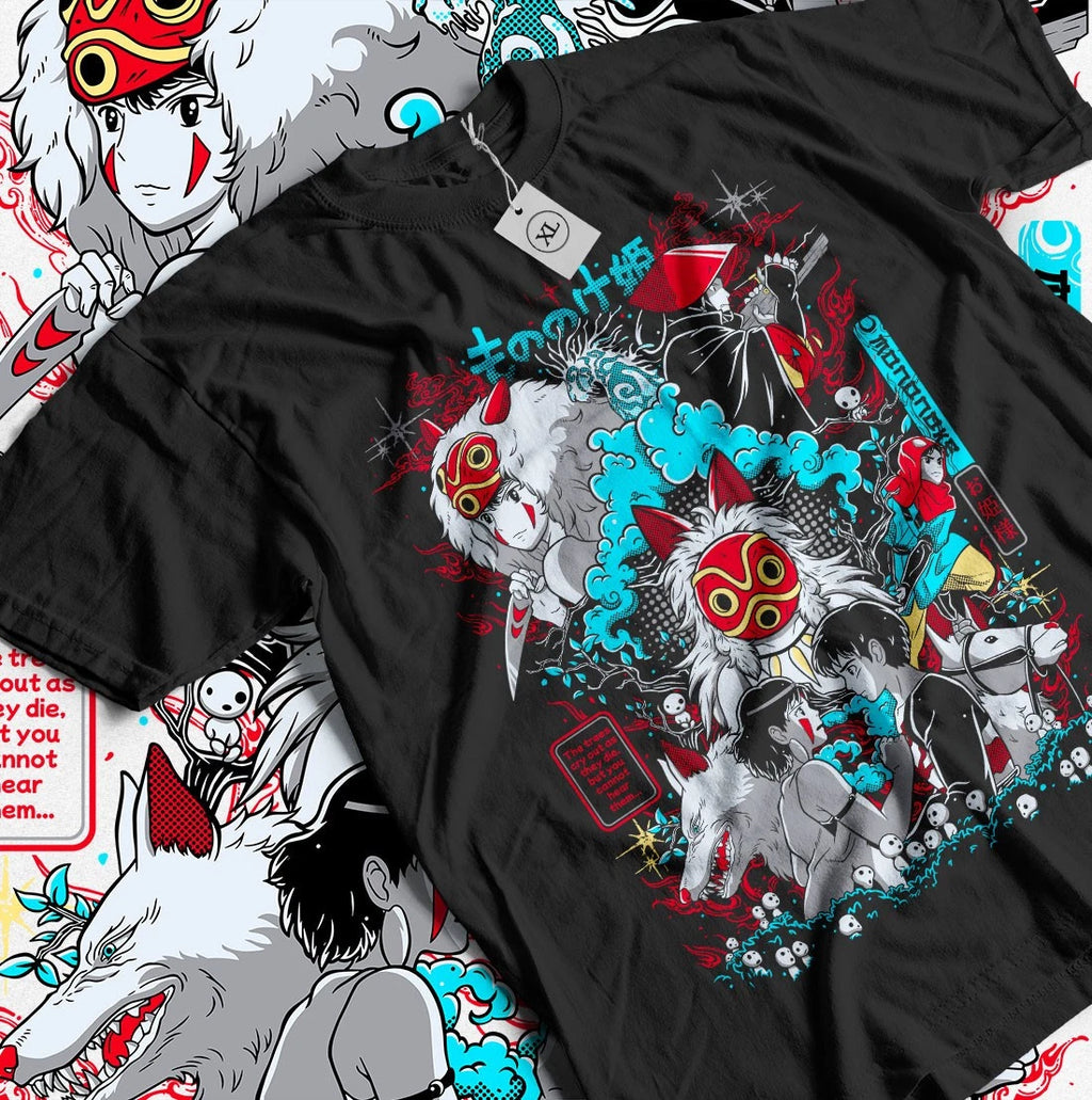 Princess Mononoke T-Shirt Hayao Miyazaki Girl Studio Ghibli Gift Shirt All Size