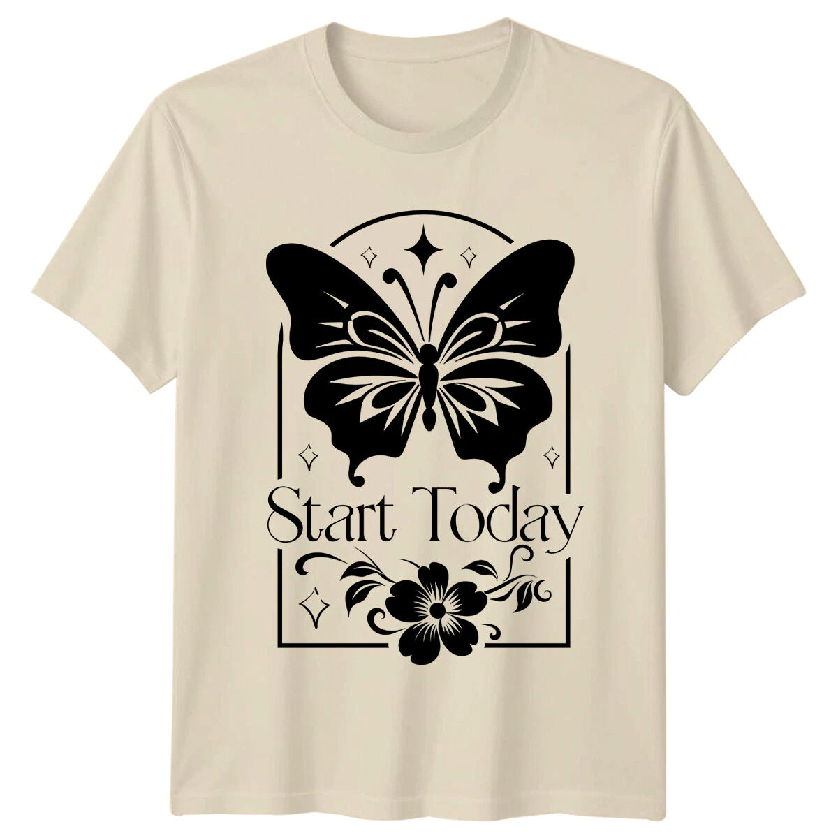 Start Today Butterfly Nature Graphic Boho Style Women's T-Shirt