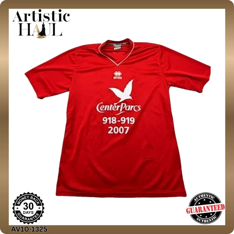 Erreà Mens Red V-Neck Sports Jersey XXL 2007 Polyester