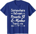 Plus 2X "Somewhere Between Proverbs 31 and Madea There's Me" T-shirt, Royal Blue