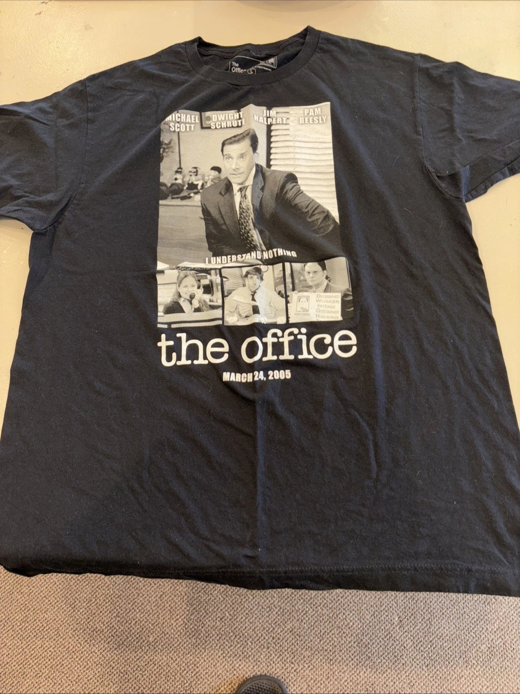 The Office TV Show Premier Date T Tee Shirt March 24 2005 Black Size Large JH6