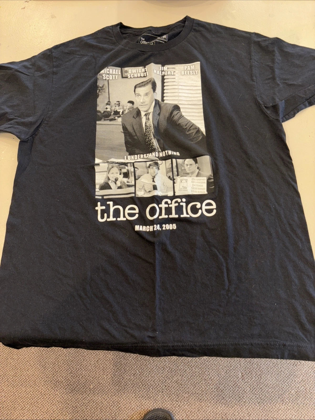 The Office TV Show Premier Date T Tee Shirt March 24 2005 Black Size Large JH6