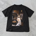 Funny Cat T-Shirt - Retro Cooking Cat Meme Graphic Tee Cotton Full Size S to 5XL