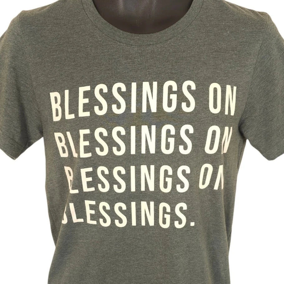 Christian T Shirt Mens Size Small Green Blessings Ephesians 3:20 Bible Verse