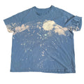 Blue Bleach Splatter Y2K Grubge BoDistressed Thrashed Worn T Shirt Boxy XL T4