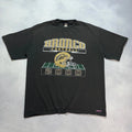 Vintage Western Michigan Broncos Football T-Shirt Men's XL Black WMU Faded Y2K