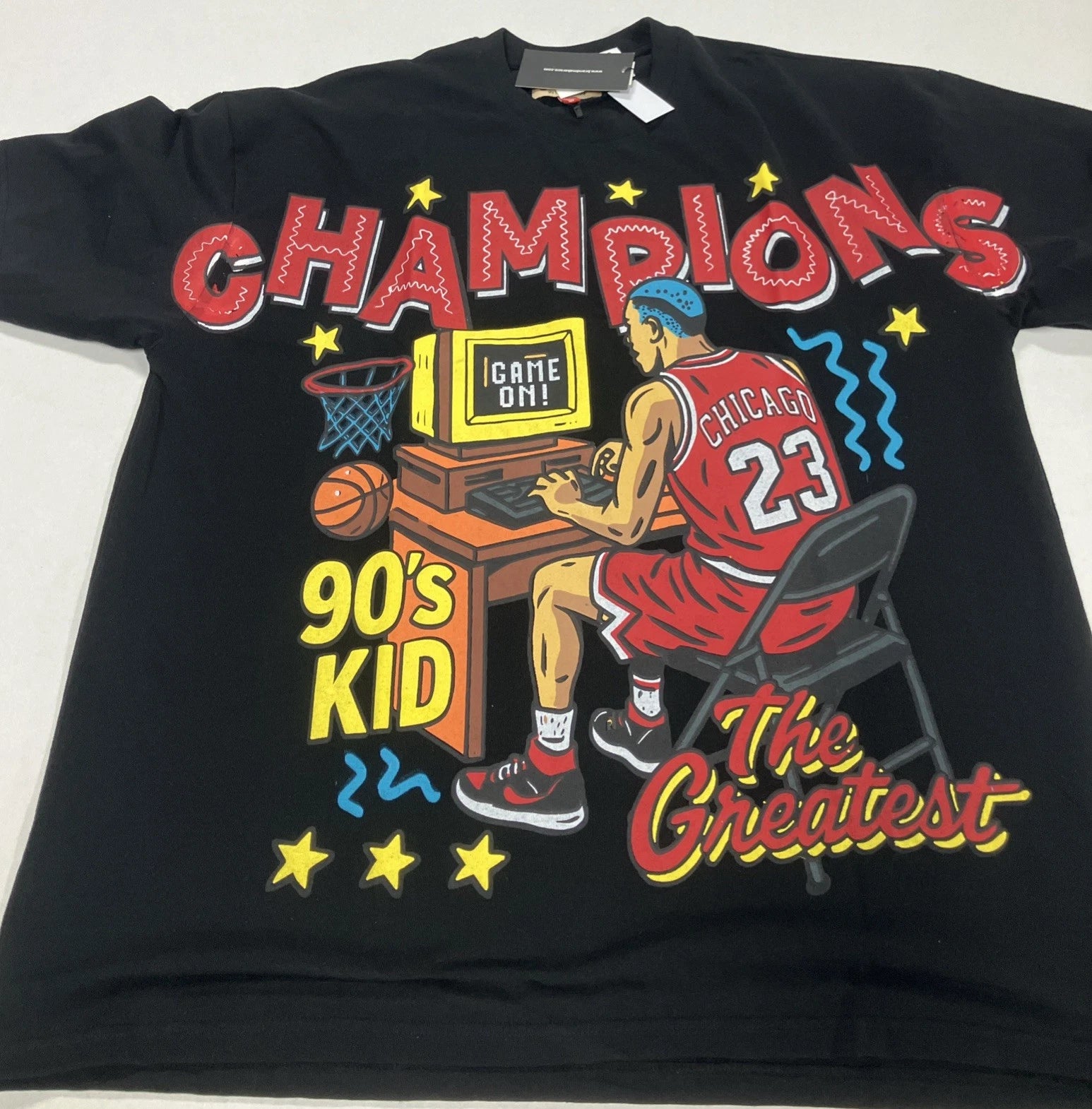 MJ x Kobe CHAMPIONS 90'S KID - Men's Graphic Print T-Shirt Novelty SZ 2XL🏀🔥