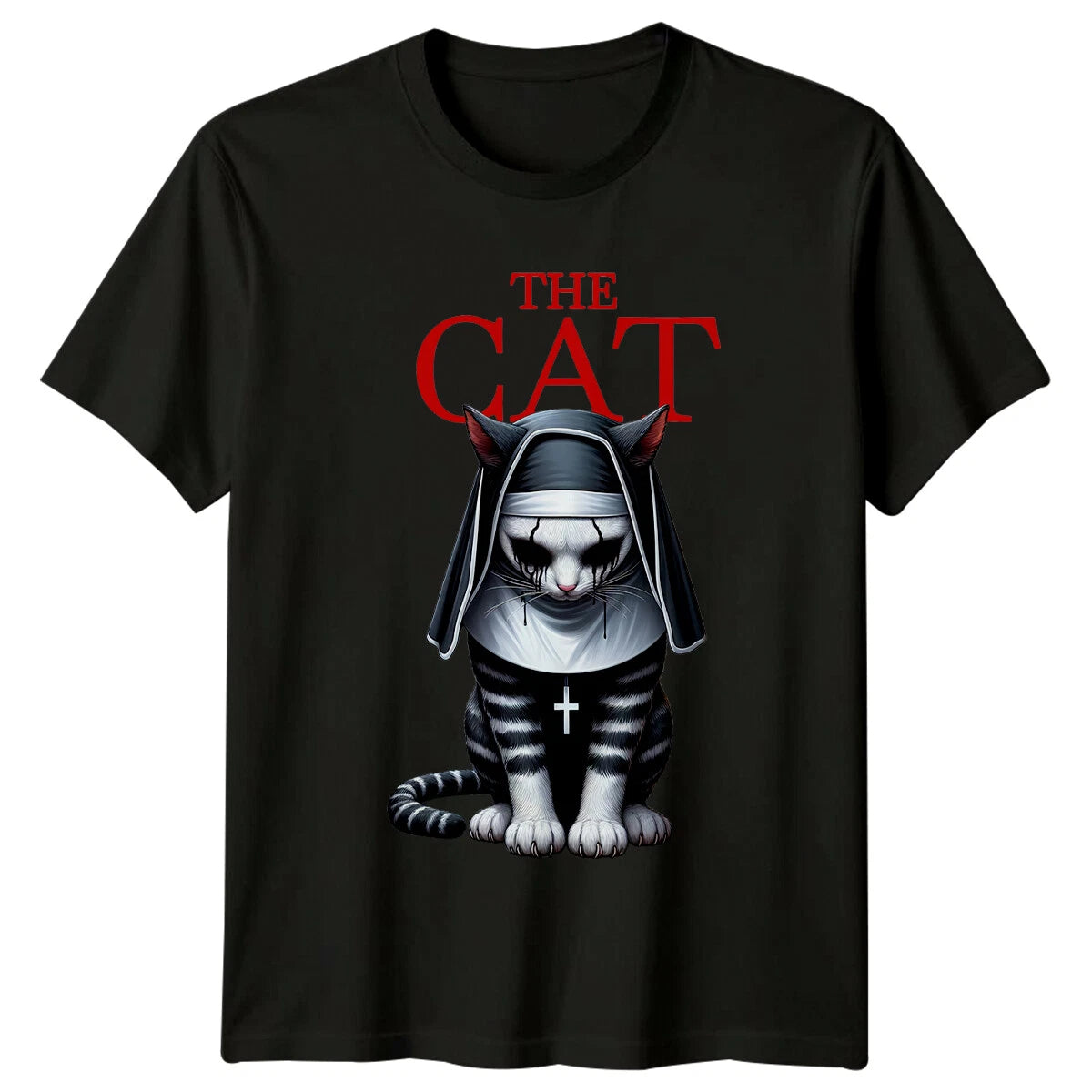 The Cat Nun Parody T-Shirt, Religious Cat Pun Tee For Men And Women