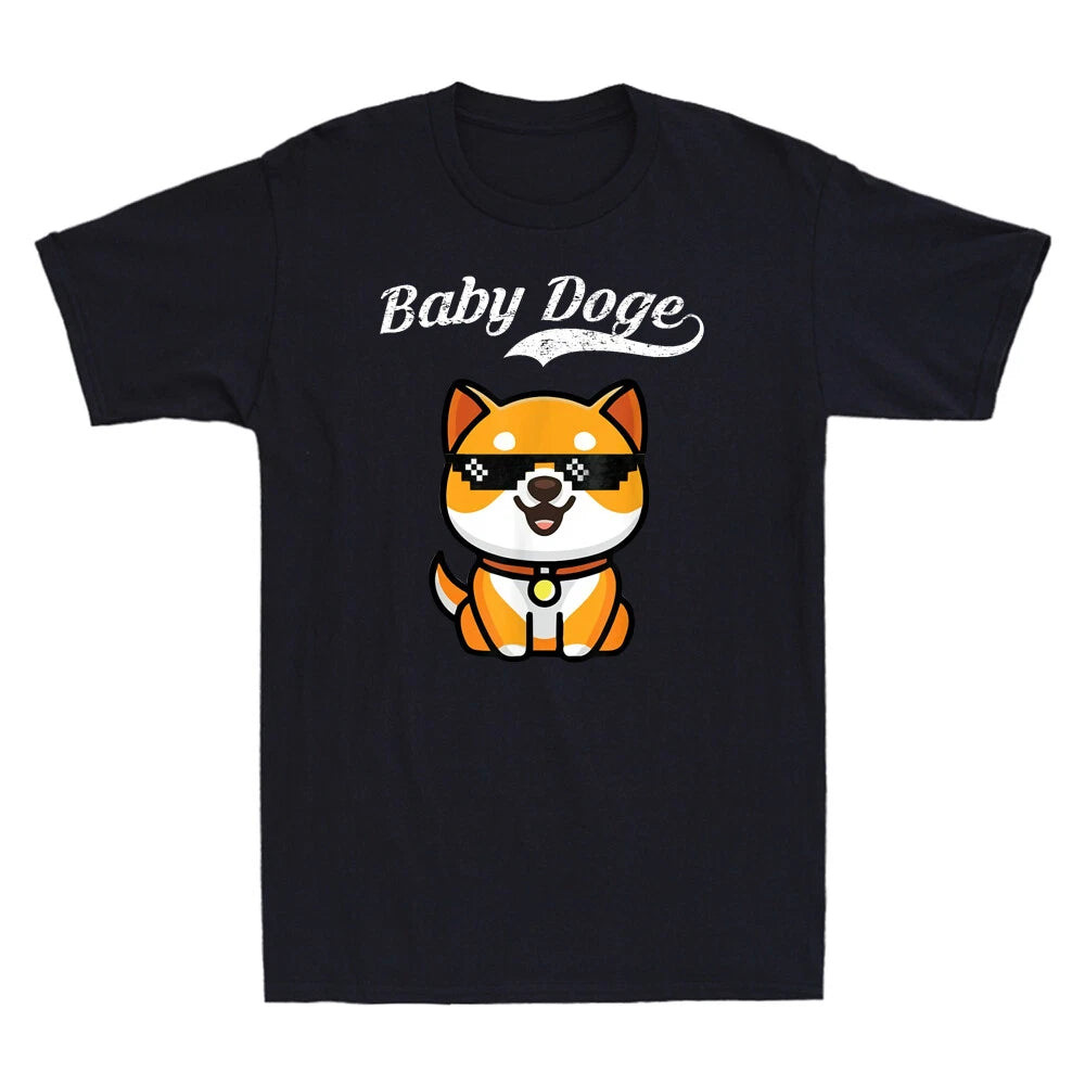 Baby Doge Coin  currency   Meme To The Moon Vintage Men's T-Shirt Top