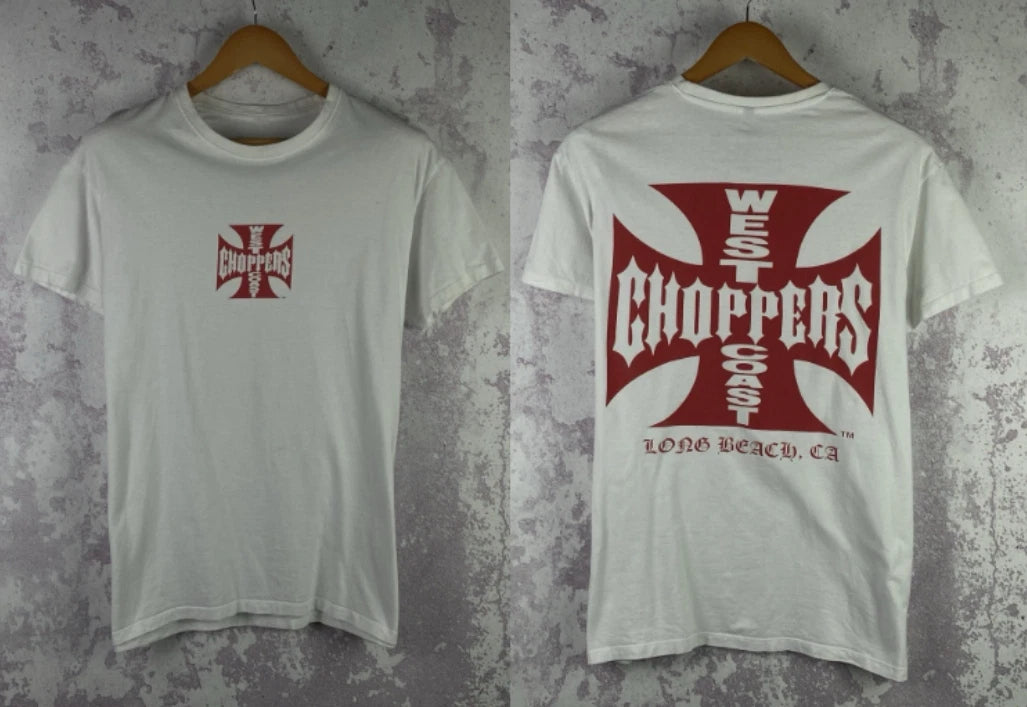 Vintage West Coast Choppers T-Shirt Men’s Y2K Big Logo Motorcycle Shirt White