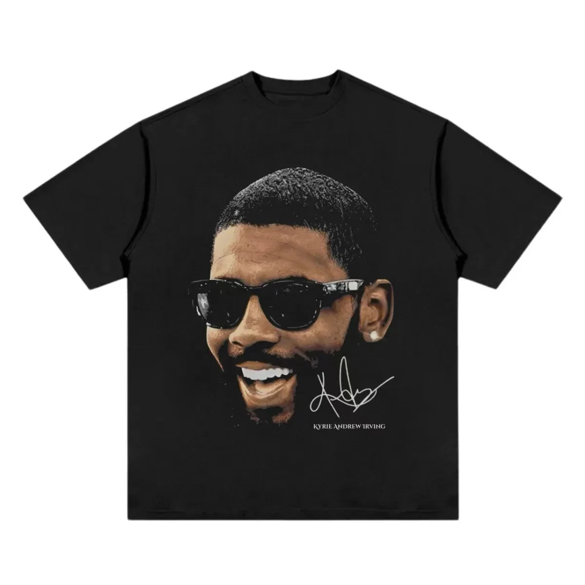 Y2K NBA Kyrie Basketball Graphic Tee Black Cotton T-Shirt Streetwear Essential