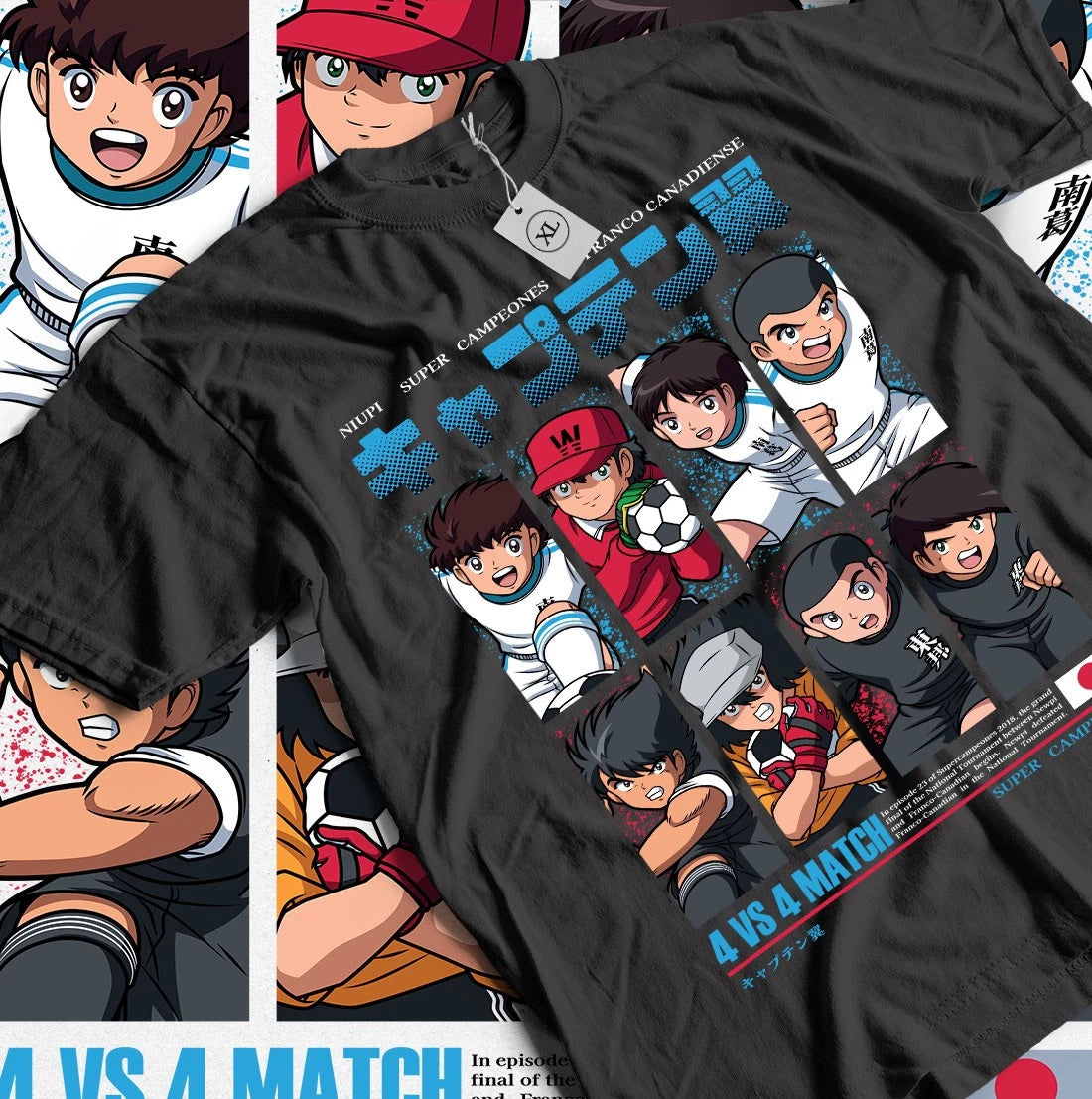 Captain Tsubasa T-Shirt Soccer Manga Tshirt Japanese Anime Football Unisex Shirt