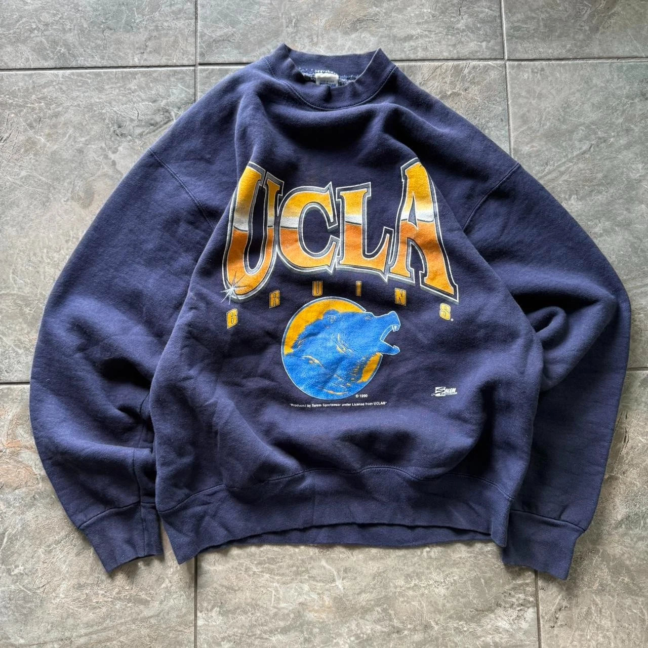 Vintage UCLA Bruins Crewneck Sweatshirt Navy and Yellow College Sweater