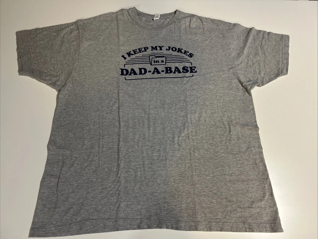 Tultex Men’s Grey T Shirt Dad Jokes Graphic Tee  Size XXXL