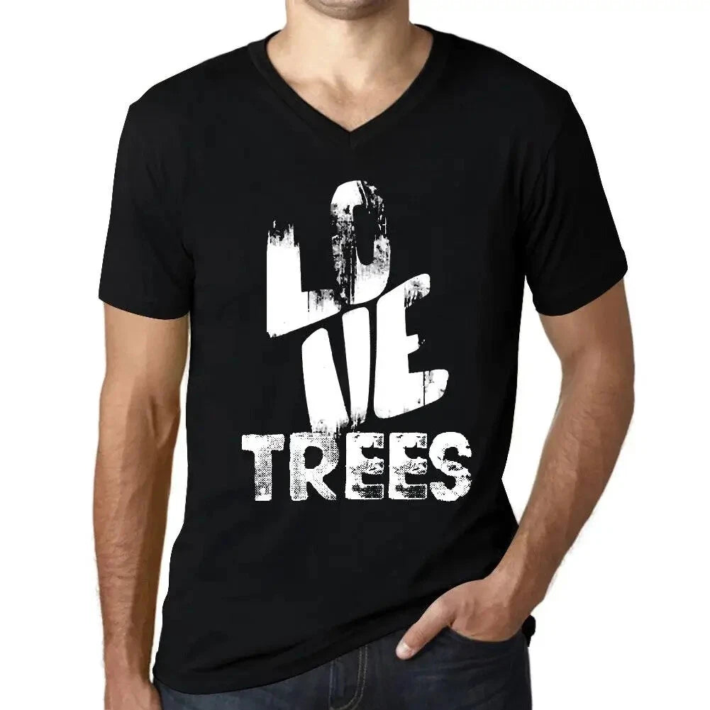 Men's Graphic T-Shirt V Neck Love Trees Eco-Friendly Limited Edition