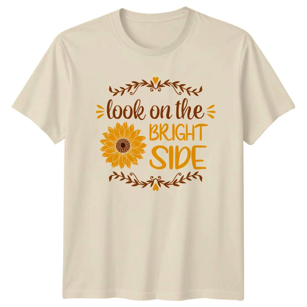 Look On The Bright Side Womens T-Shirt Floral Positivity Gift For Her