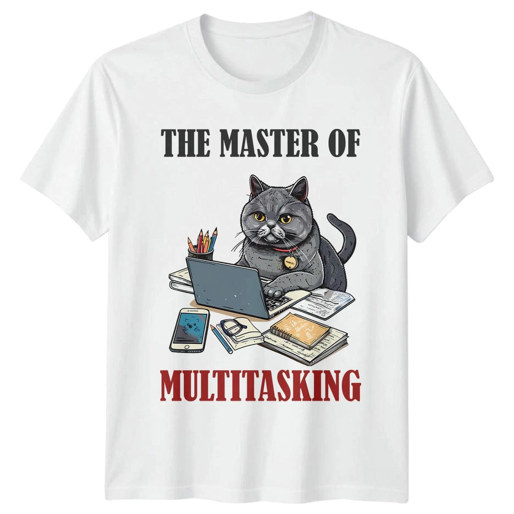The Master Of Multitasking T-Shirt Office Humor Cats Birthday Gift For Him