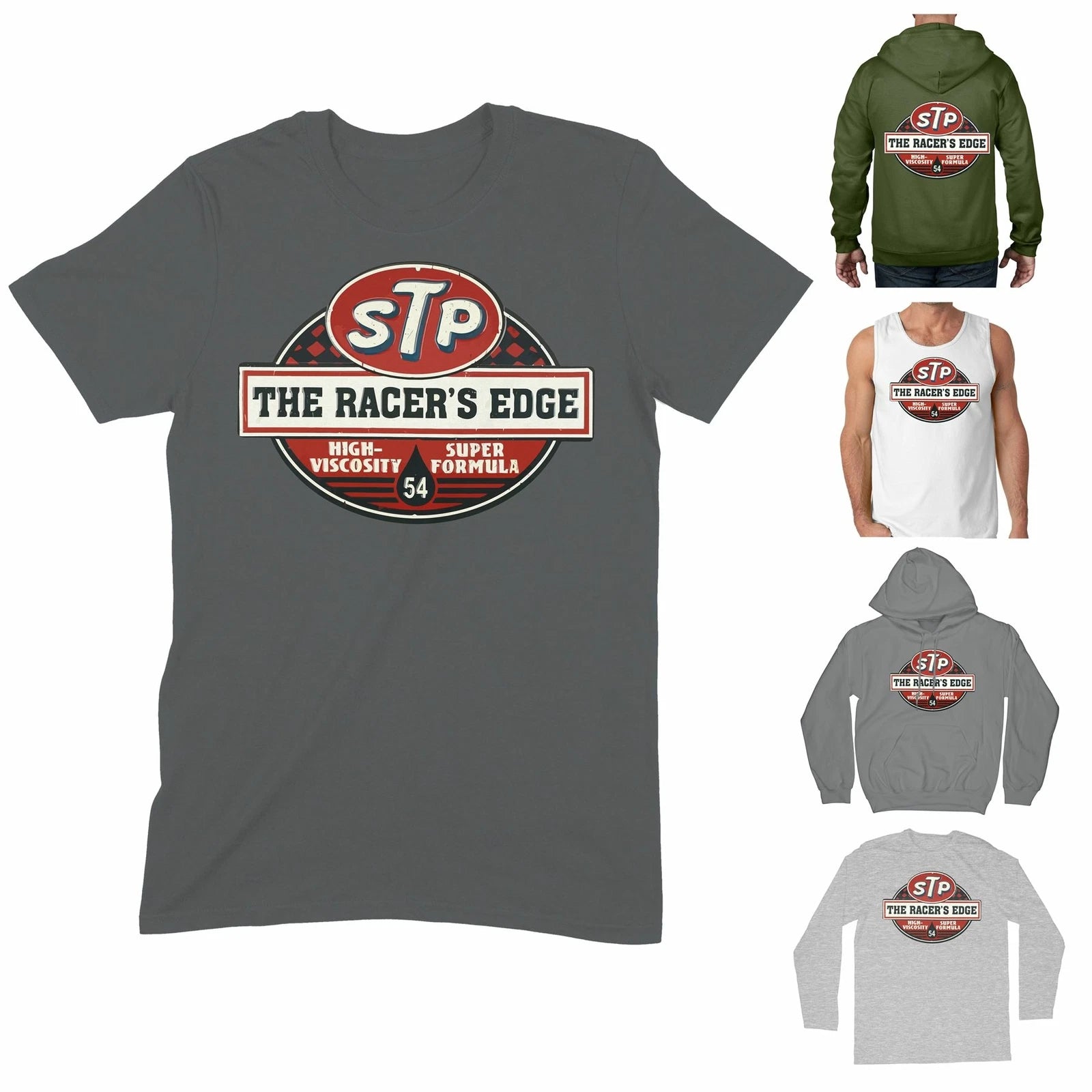 STP The Racers Edge T Shirt - Racing Speedway Motorcycle Biker Motor Oil