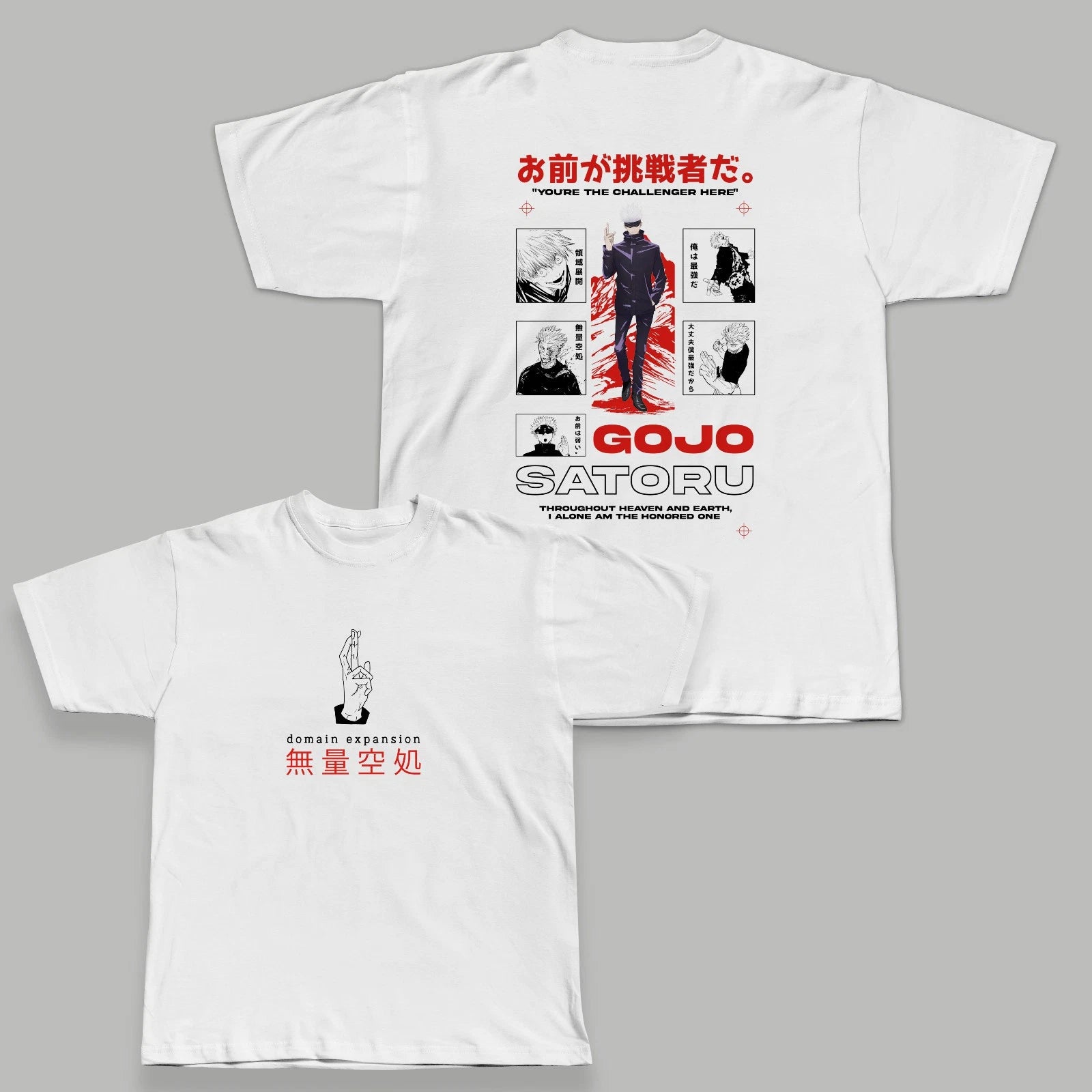 Gojo Satoru Unlimited Void T-Shirt Streetwear Graphic Tee Mens Unisex