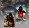 Disturbed Band Music 3D AOP Graphic T-Shirt Rock Tee Unisex S-5XL