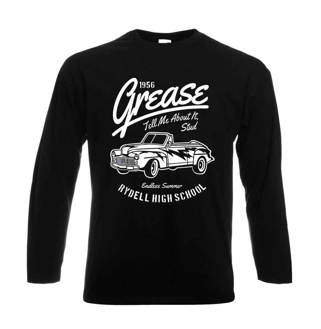Grease Tell Me About It Stud Funny Mens Longsleeve Joke Party Gift Tee Top