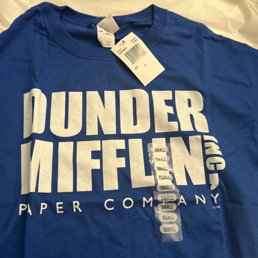 The Office Dunder Mifflin Paper Company Royal Blue Shirt Size Small