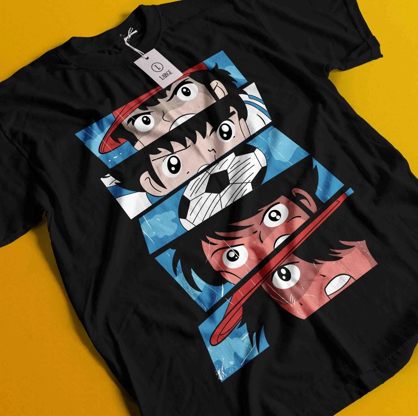 Captain Tsubasa T-Shirt Soccer Manga Tshirt Japanese Anime Football Unisex Tee