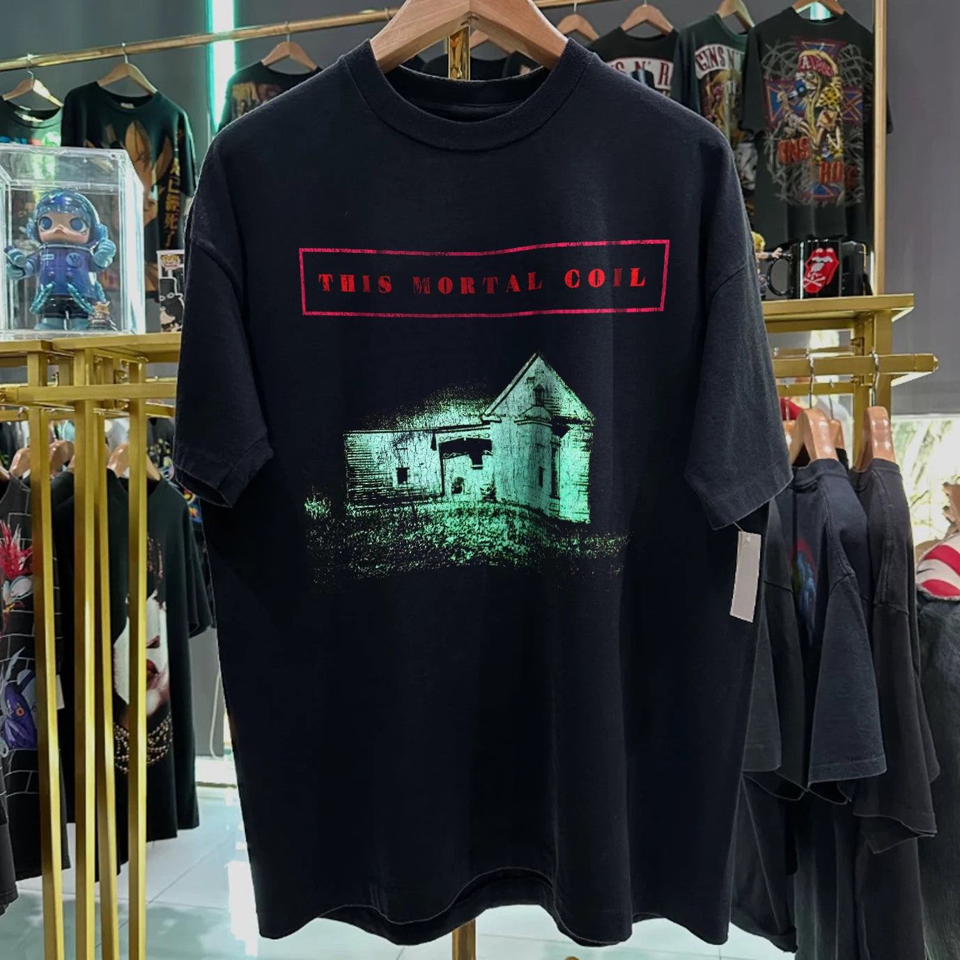 90s The Mortal Coil Washed T-Shirt Black L