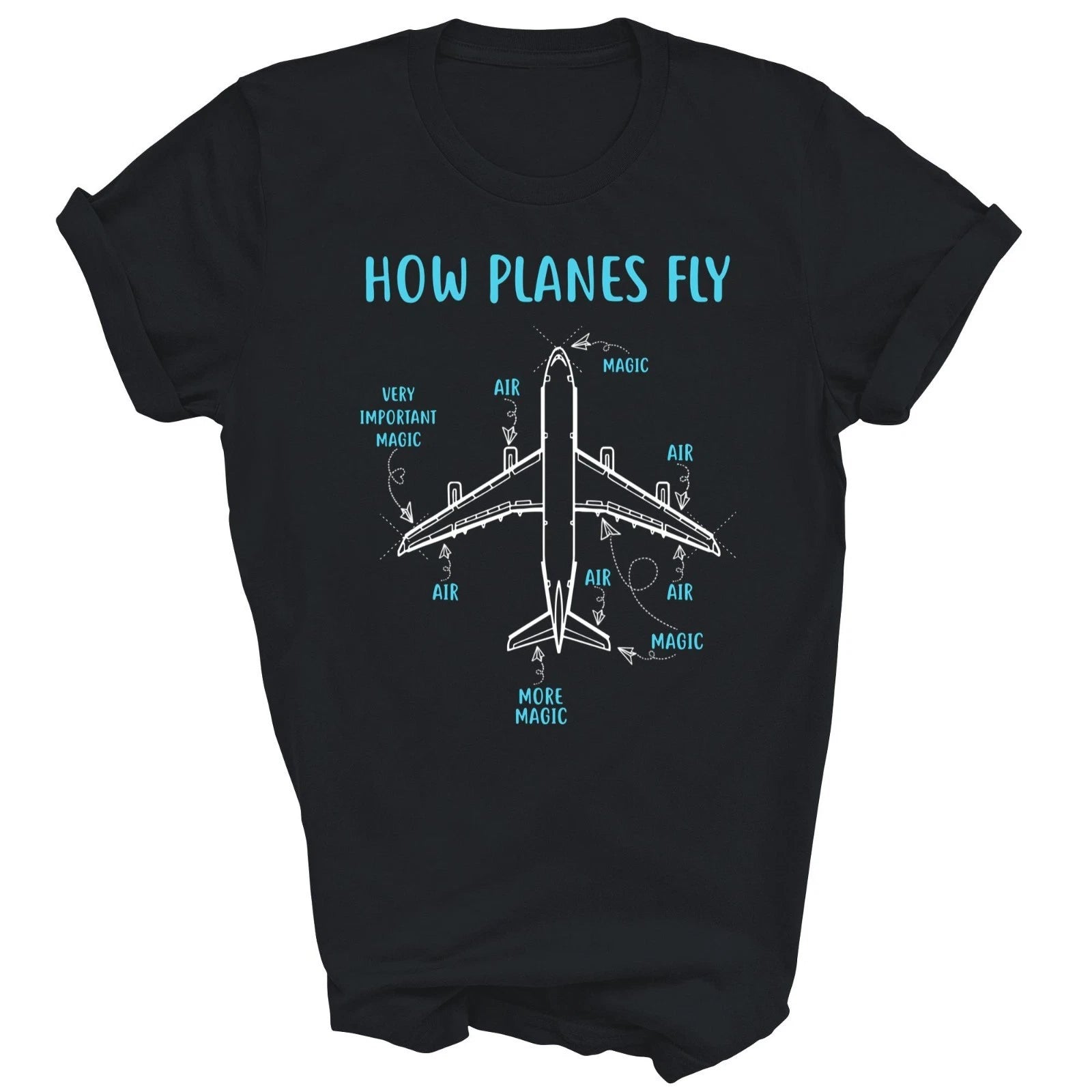 How Planes Fly Funny Aviation Engineer Pilot Airplane Aircraft Unisex Shirt Gift
