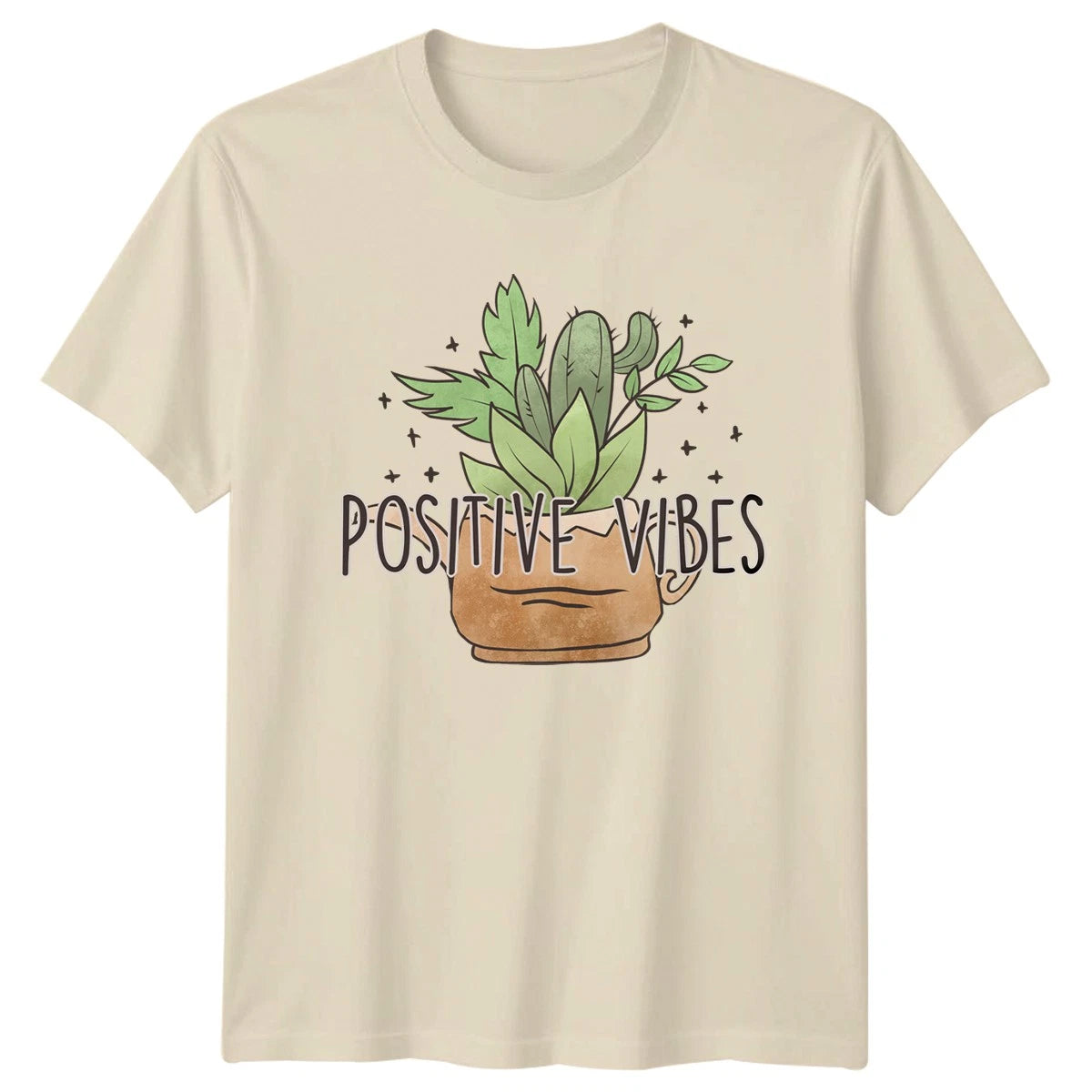 Positive Vibes T-Shirt Succulent Plants Gardening Birthday Gift For Him