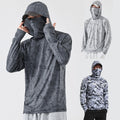 UPF50+ Men Long Sleeve Sun Skin Protection T-Shirt Outdoor Fishing Hoodies Tops